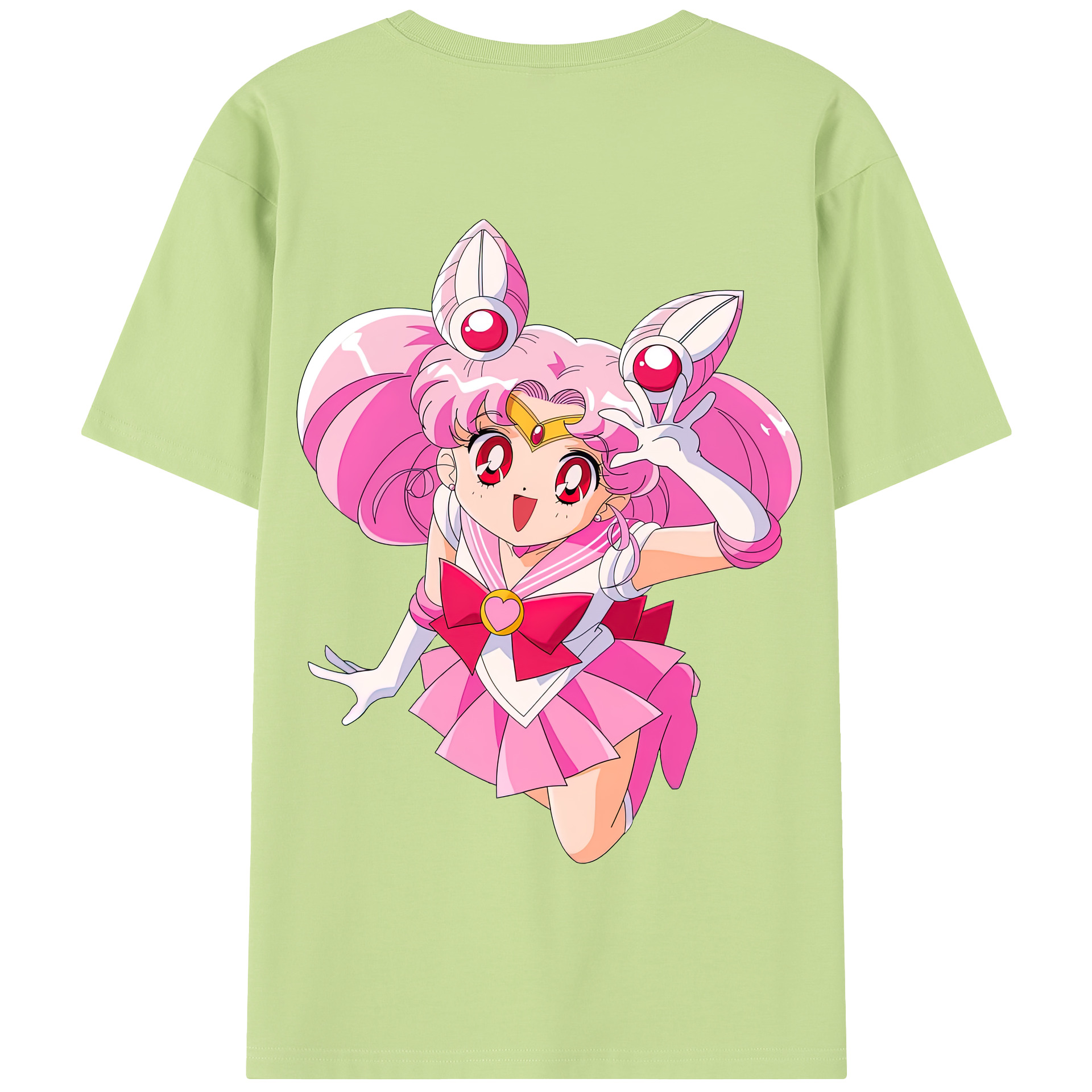 （画像用） 美少女戦士セーラームーン ちびうさ Sailor Moon Chibiusa Tsukino Usagi Small Lady Serenity 綿100％半袖Tシャツ（背面プリント）